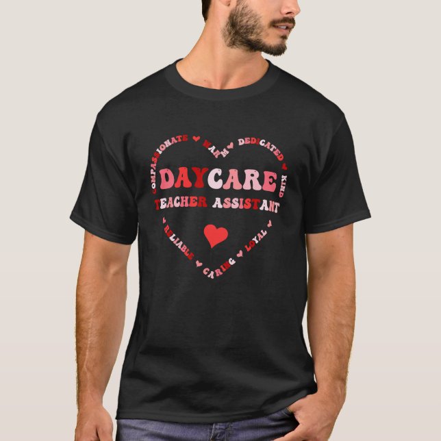 Camiseta Cute Daycare Teacher Assistant Valentines Day Hear (Frente)