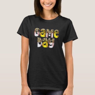 Camiseta Cute Dia de Jogo Leopard Baseball Softbol Vida Mãe