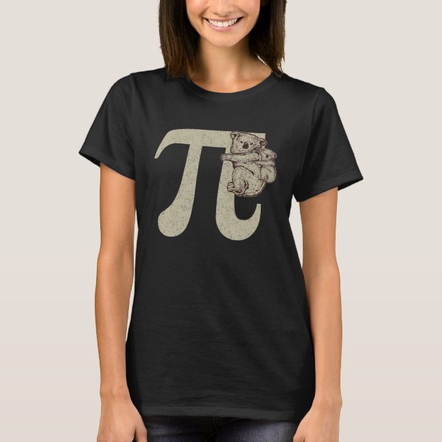 Camiseta Cute Dia do Pi Matemática  Bolo de Amor de Coala B (Frente)