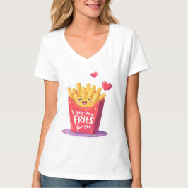 Camiseta Cute Dia dos Namorados Batata Frita Trocadilho