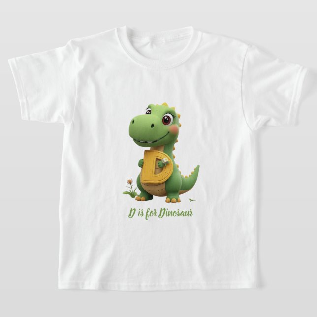 Camiseta Cute Dinosaur Kids T-Shirt | D is for Dinosaur Alp (Postura )