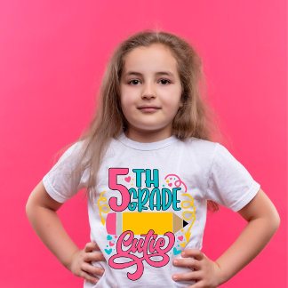 Camiseta Cute do 5º Ano de Volta às Aulas