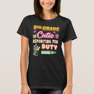 Camiseta Cute do 8º ano se apresentando para o dever Eighth