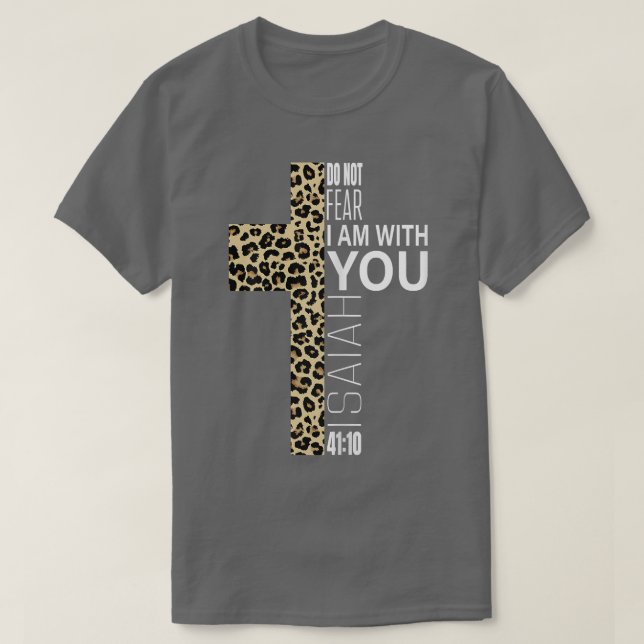 Camiseta Cute Do Not Fear Religious Christian Mom Leopard P (Frente do Design)