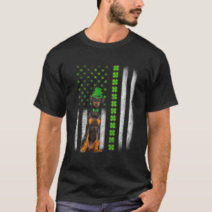 Camiseta Cute Doberman Saint Patrick's Day American Flag Do