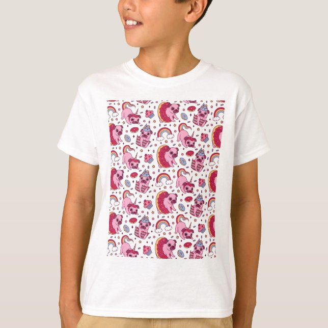 Camiseta Cute dog pattern for dog lovers (Frente)
