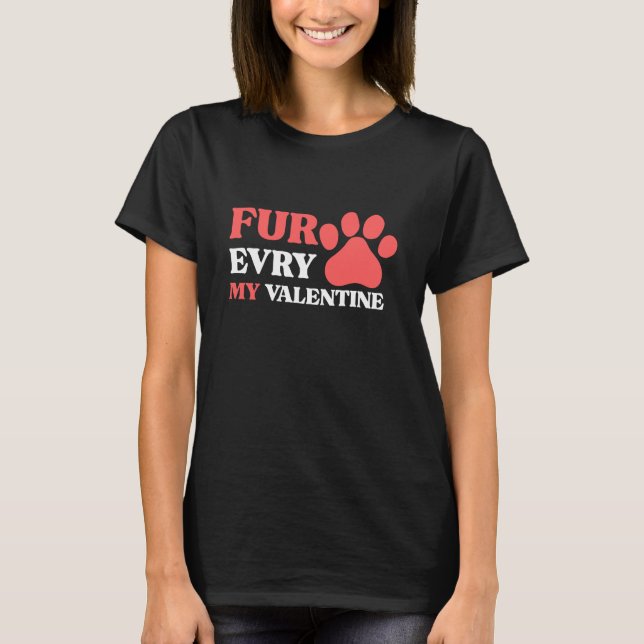 Camiseta Cute Dog Paw Valentine Design for Pet Lovers (Frente)