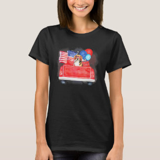 Camiseta Cute Dog USA American Flag Patriotic 4th Of July R