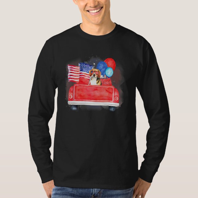 Camiseta Cute Dog USA American Flag Patriotic 4th Of July R (Frente)