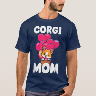 Camiseta Cute Dogs Mum Dog Friend Flowers Corgi Mom 