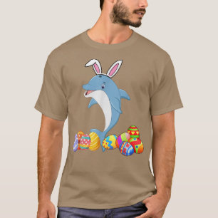Camiseta Cute Dolphin Bunny Ear With Egg Easter Day For Fam