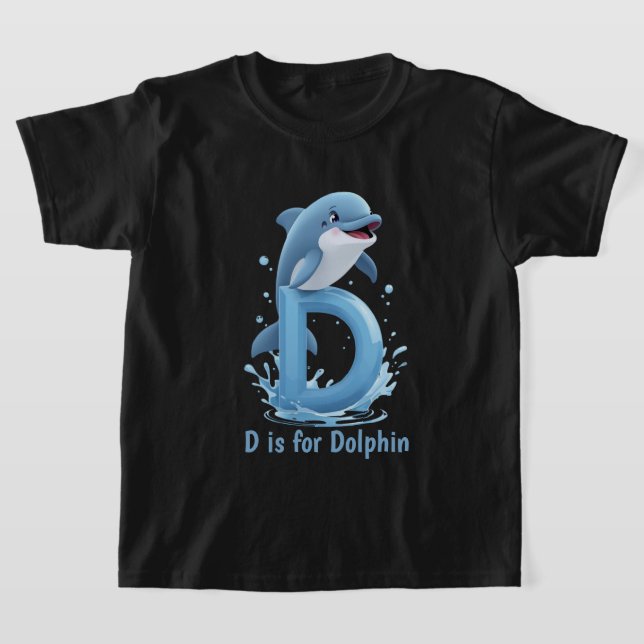 Camiseta Cute Dolphin Kids T-Shirt | D is for Dolphin Alpha (Postura )