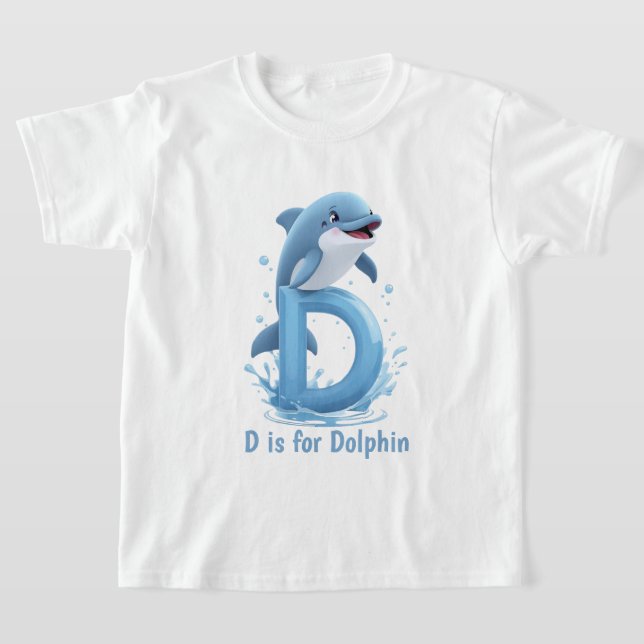 Camiseta Cute Dolphin Kids T-Shirt | D is for Dolphin Alpha (Postura )