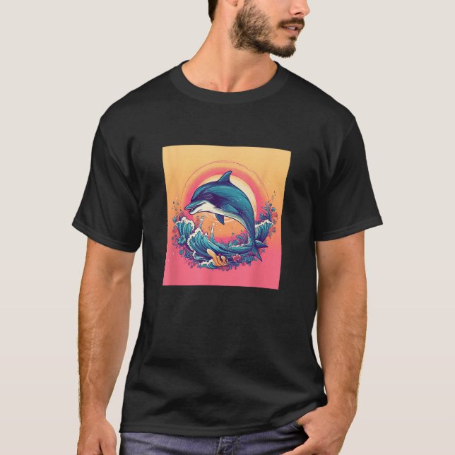 Camiseta Cute Dolphin Men Women Kids Aquatic Ocean 2 (Frente)
