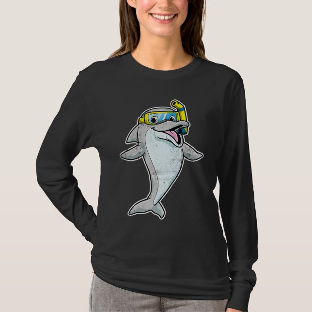 Camiseta Cute Dolphins Whales Dolphin Snorkel Whale Boys Gi (Frente)