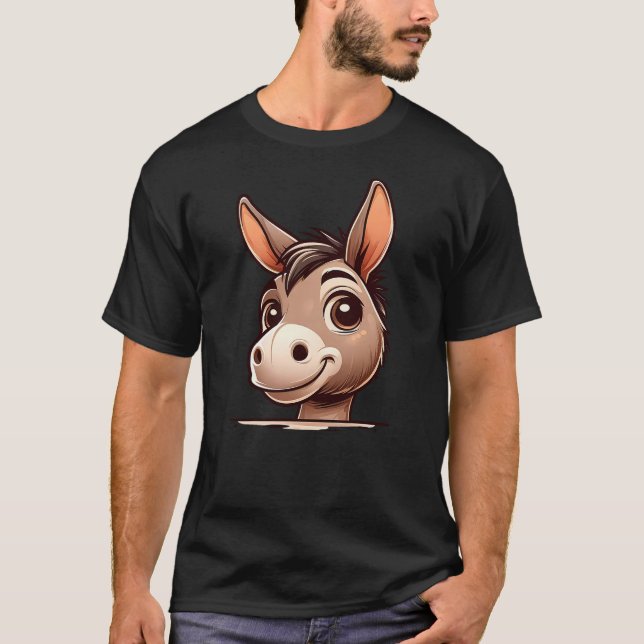 Camiseta Cute Donkey Face Funny Funny Animal Lover (Frente)