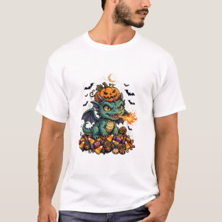 Camiseta Cute Dragão de Halloween Truque ou Tratamento - Ch