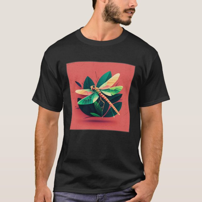 Camiseta Cute Dragon Fly Illustation Aesthetic Colorful Wom (Frente)