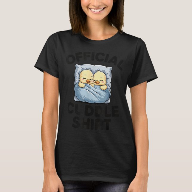 Camiseta Cute Duck Couple Snuggle Cuddle  (Frente)