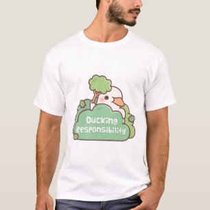 Camiseta Cute Duck Em Bushes Responsabilidade De Dobra Engr