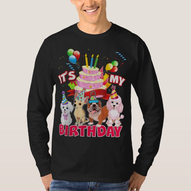 Camiseta Cute É Meu Cachorro de Aniversário e Festa de Tema (Frente)
