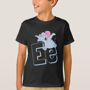 Camiseta Cute E Para Elefante - Crianças ABCD Alfabeto Ingl