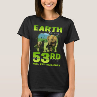 Camiseta Cute Earth Day 53rd Anniversary Silhouette Of Elep
