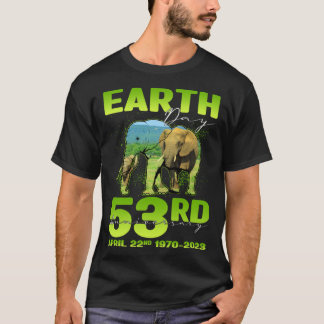 Camiseta Cute Earth Day 53rd Anniversary Silhouette Of Elep