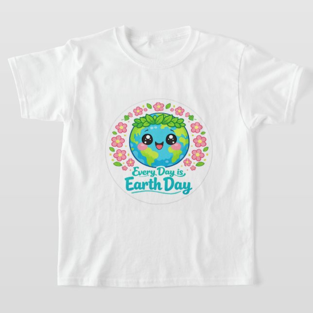 Camiseta Cute Earth Day Boys T-Shirt (Postura )