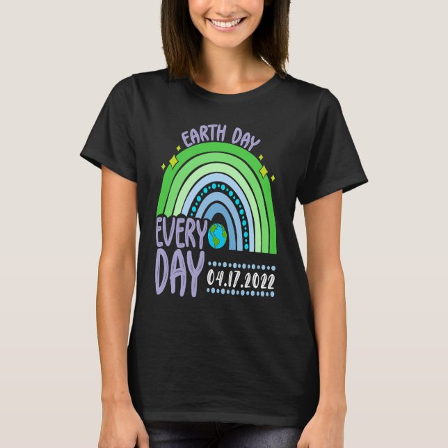 Camiseta Cute Earth Day Everyday Rainbow Earth Day 2022 (Frente)