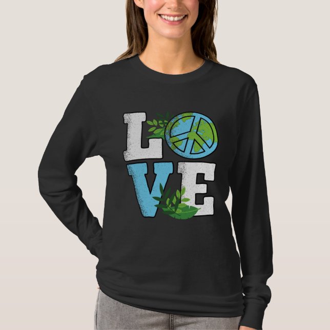 Camiseta Cute Earth Day Love Planet Nature (Frente)