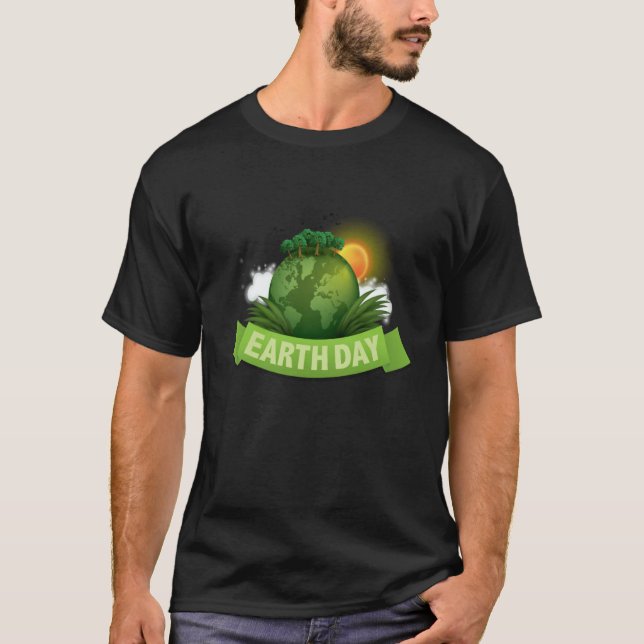 Camiseta Cute Earth Day Tree Sky With Sun (Frente)