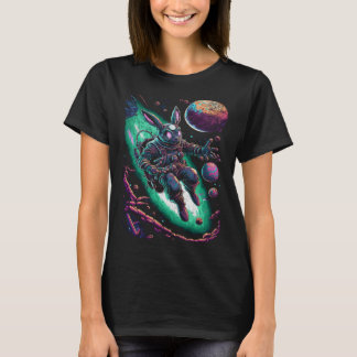 Camiseta Cute Easter Bunny Astronaut in Space Egg Planets 2