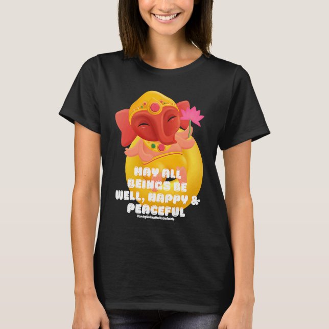Camiseta Cute Elephant Ganesha Peace Lotus Loving Kindness  (Frente)