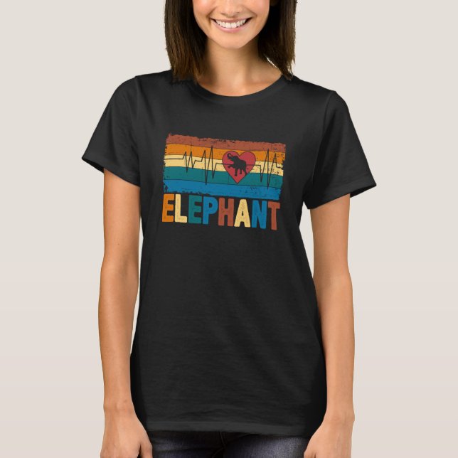 Camiseta Cute Elephant Heartbeat Jungle Animal  2 (Frente)