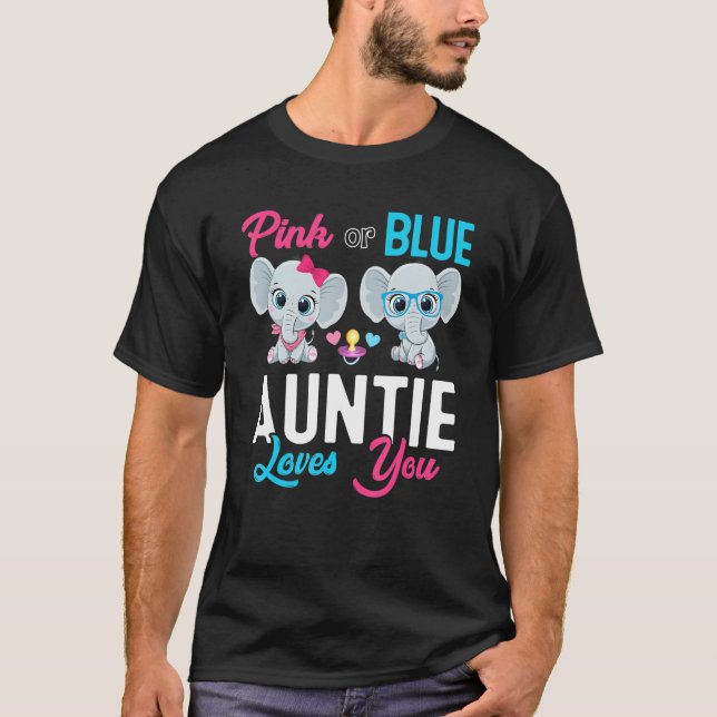 Camiseta Cute Elephant Keeper Of The Gender Auntie Loves Yo (Frente)