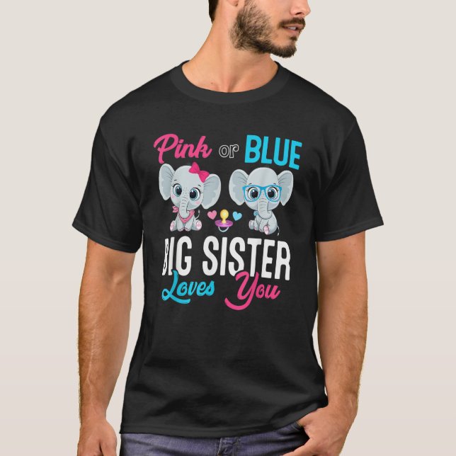 Camiseta Cute Elephant Keeper Of The Gender Big Sister Love (Frente)