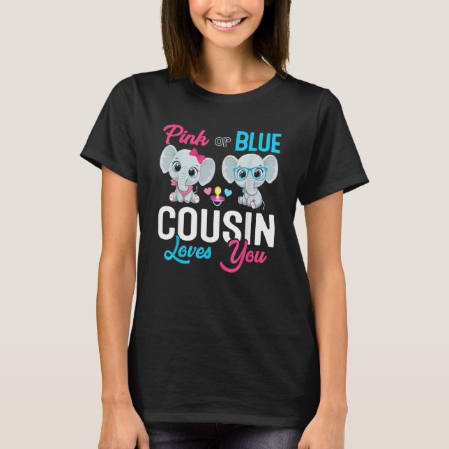Camiseta Cute Elephant Keeper Of The Gender Cousin Loves Yo (Frente)