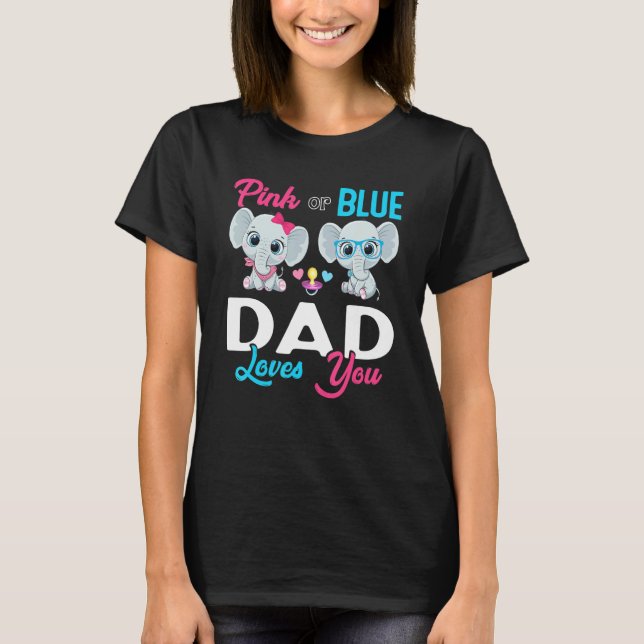 Camiseta Cute Elephant Keeper Of The Gender Dad Loves You R (Frente)