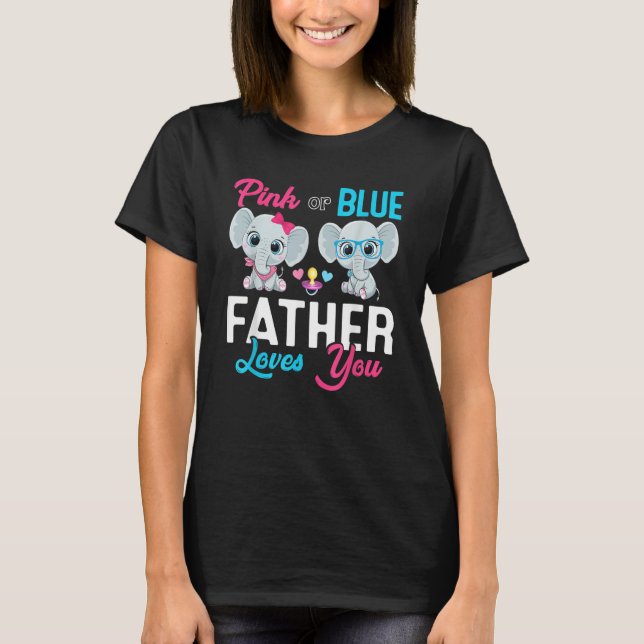 Camiseta Cute Elephant Keeper Of The Gender Father Loves Yo (Frente)