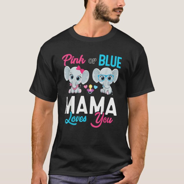 Camiseta Cute Elephant Keeper Of The Gender Mama Loves You  (Frente)