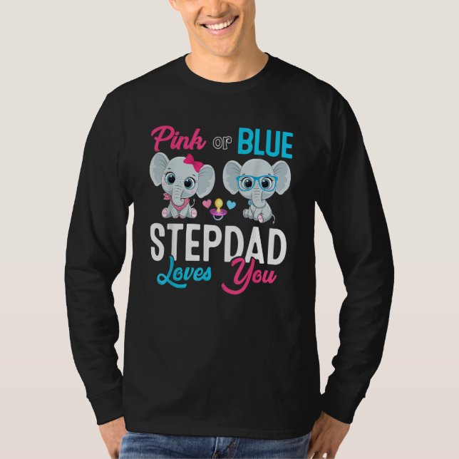 Camiseta Cute Elephant Keeper Of The Gender Stepdad Loves Y (Frente)
