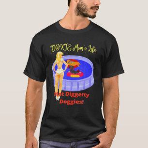 CAMISETA CUTE ENGRAÇADO DACHSHUND DOXIE MOM LIFE HOT DIG