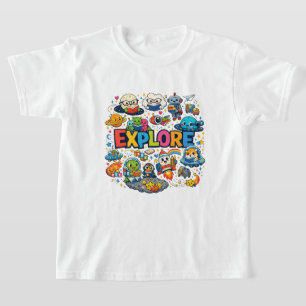 Camiseta Cute Espaço & Leitura "EXPLORE" Volta às aulas Cri