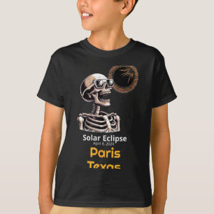 Camiseta Cute Esqueleto Eclipse Solar Paris Texas