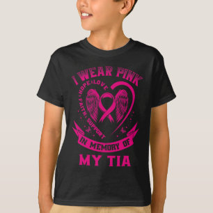 Camiseta Cute Eu Visto Rosa Em Memória Do Meu Cancer De Mam