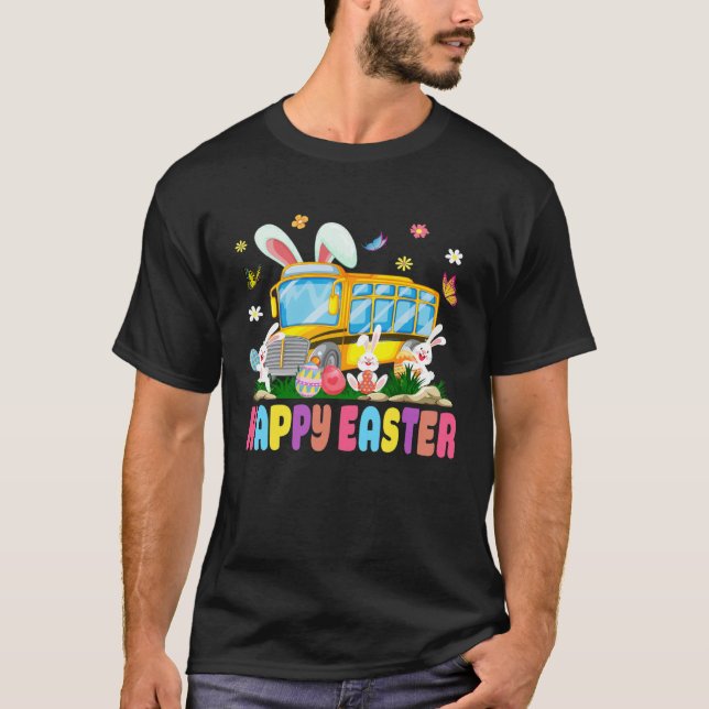 Camiseta Cute Every Bunny s Favorite School Bus Driver Happ (Frente)