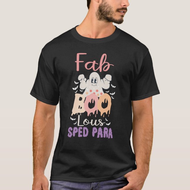 Camiseta Cute Fab Boo Lous Sped Para Ghost Pumpkin Spooky H (Frente)