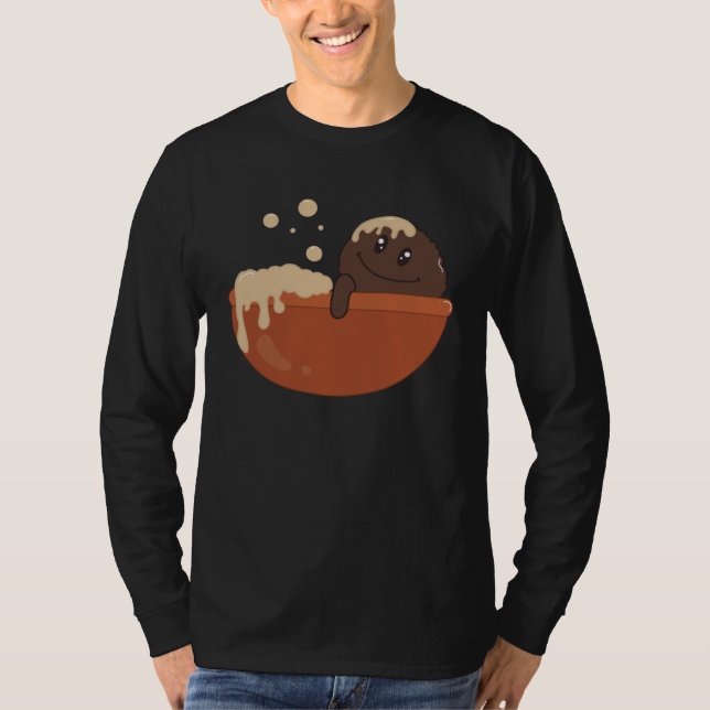 Camiseta Cute Falafel Swimming in Hummus Bowl Levant Fod (Frente)