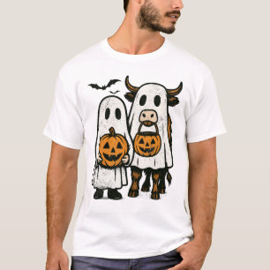 Camiseta Cute Fall Highland Cow Fantasma Halloween 2